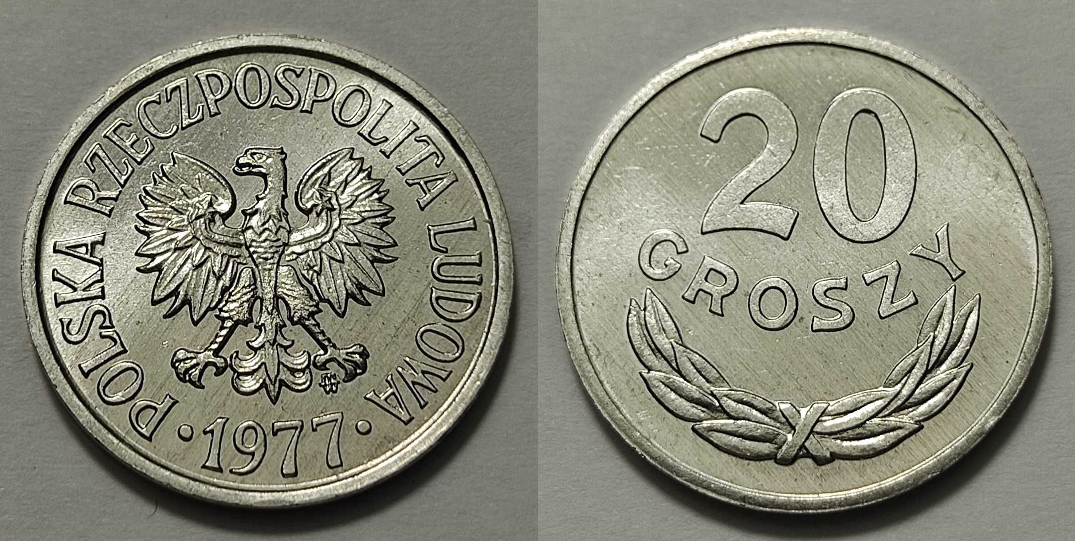 20 gr 1977, mennicze 2 szt., 147 szt. obiegowe - zestaw
