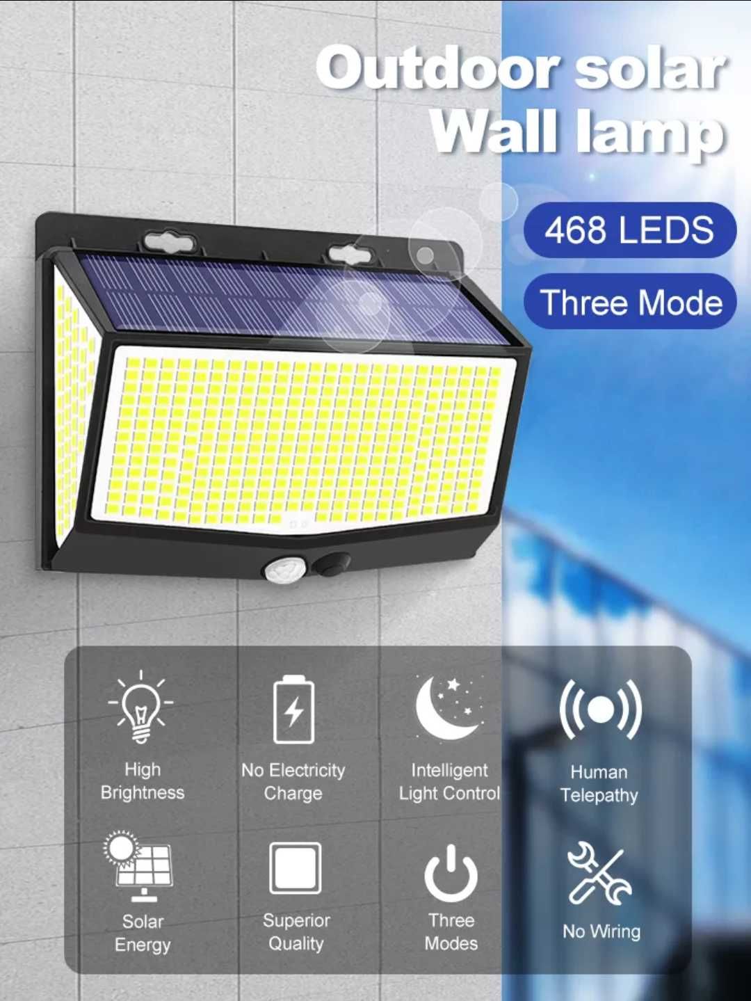 Luz solar 468 LED's