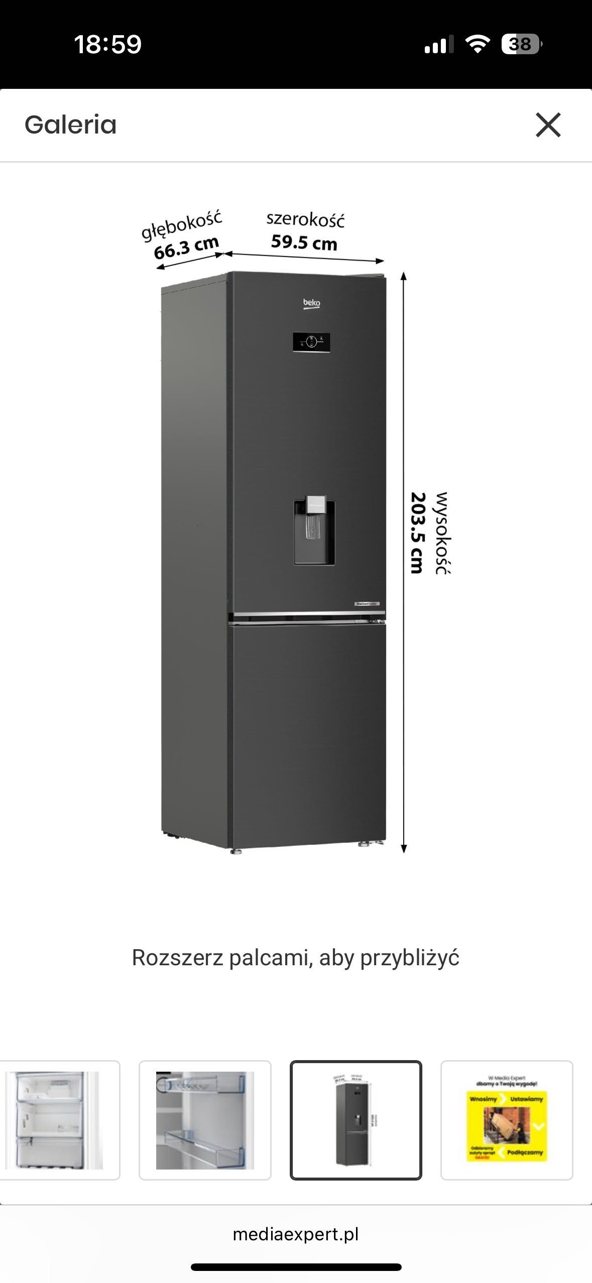 Lodówka  BECO b300 B3RCNA404HDW No Frost