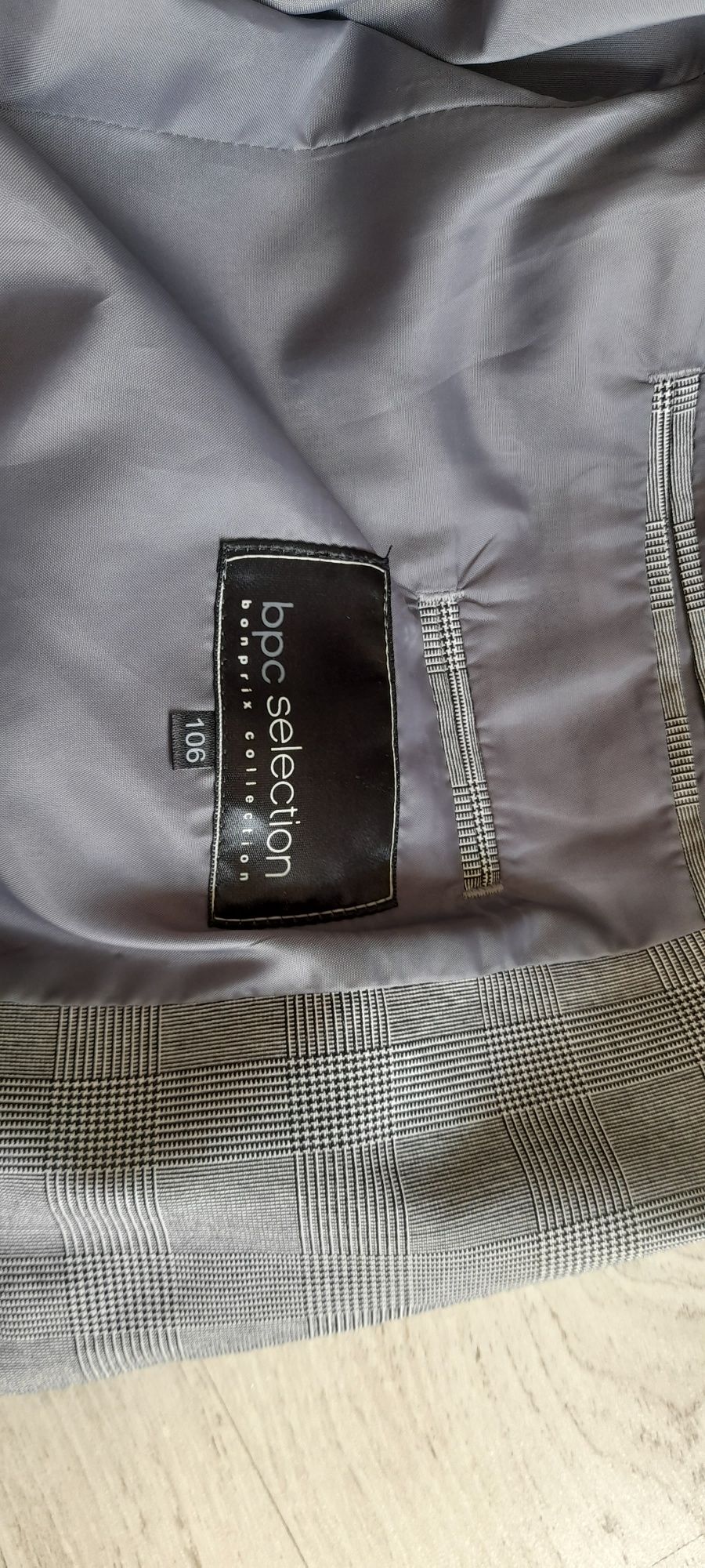 Garnitur męski xl szary w kratke bonprix collection