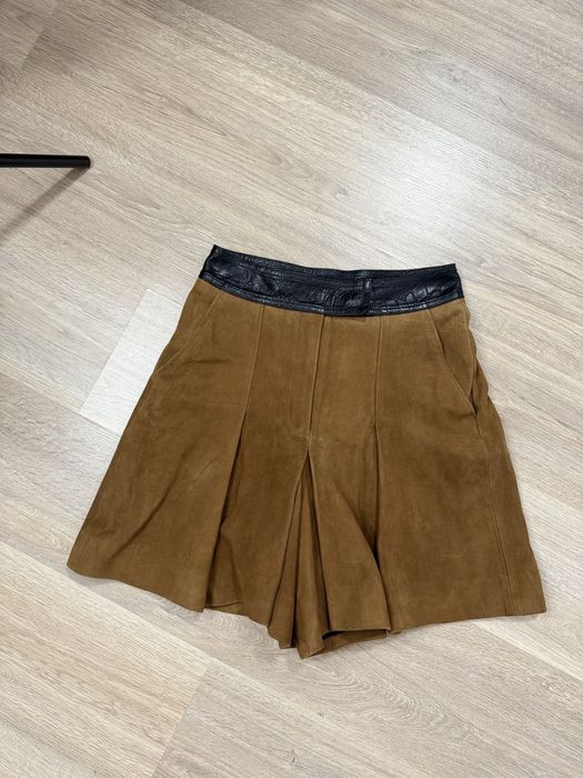 the kooples шорти спідниця з натуральної шкіри