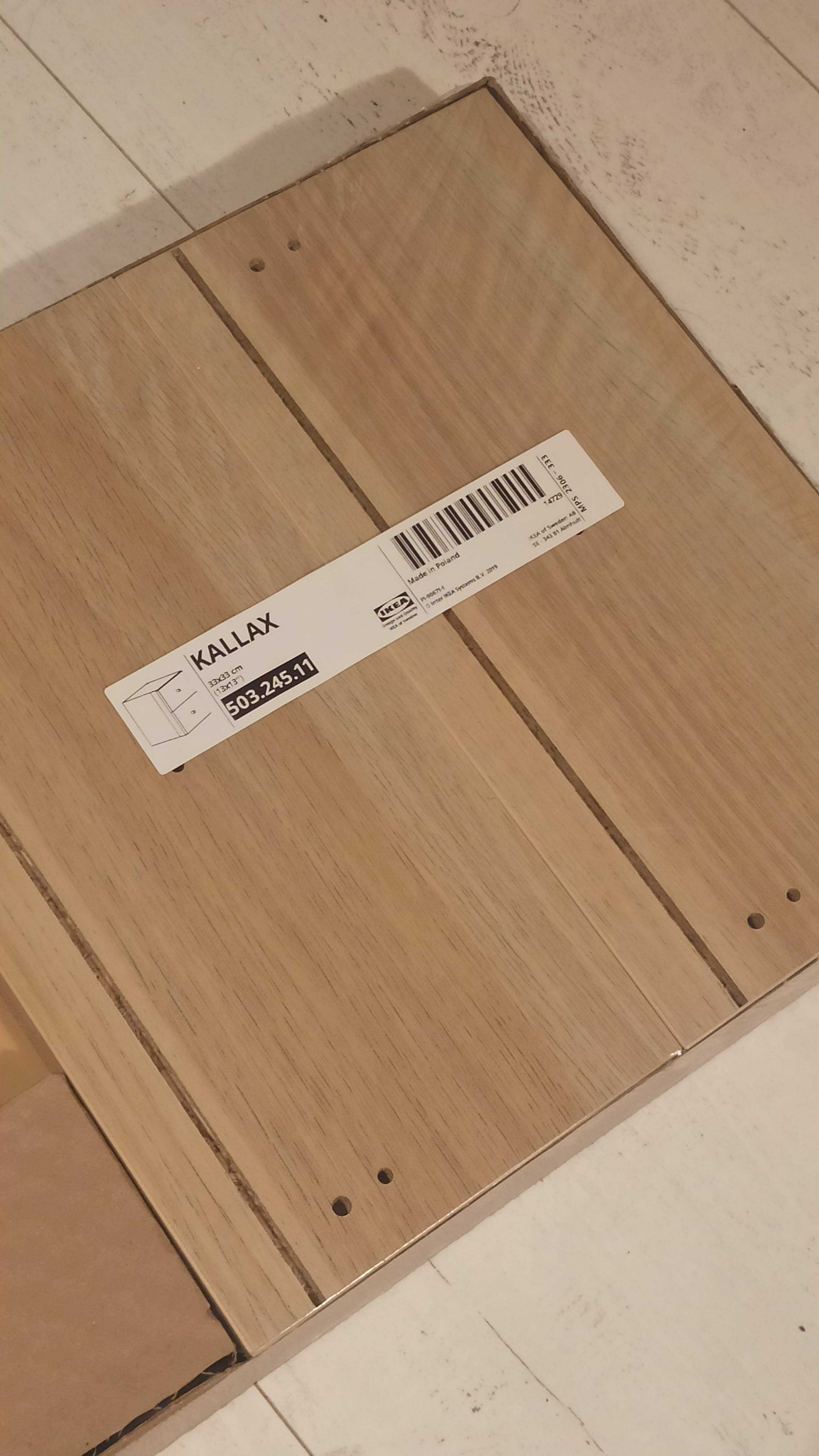 Wkład Kallax Ikea 2x szuflada dąb