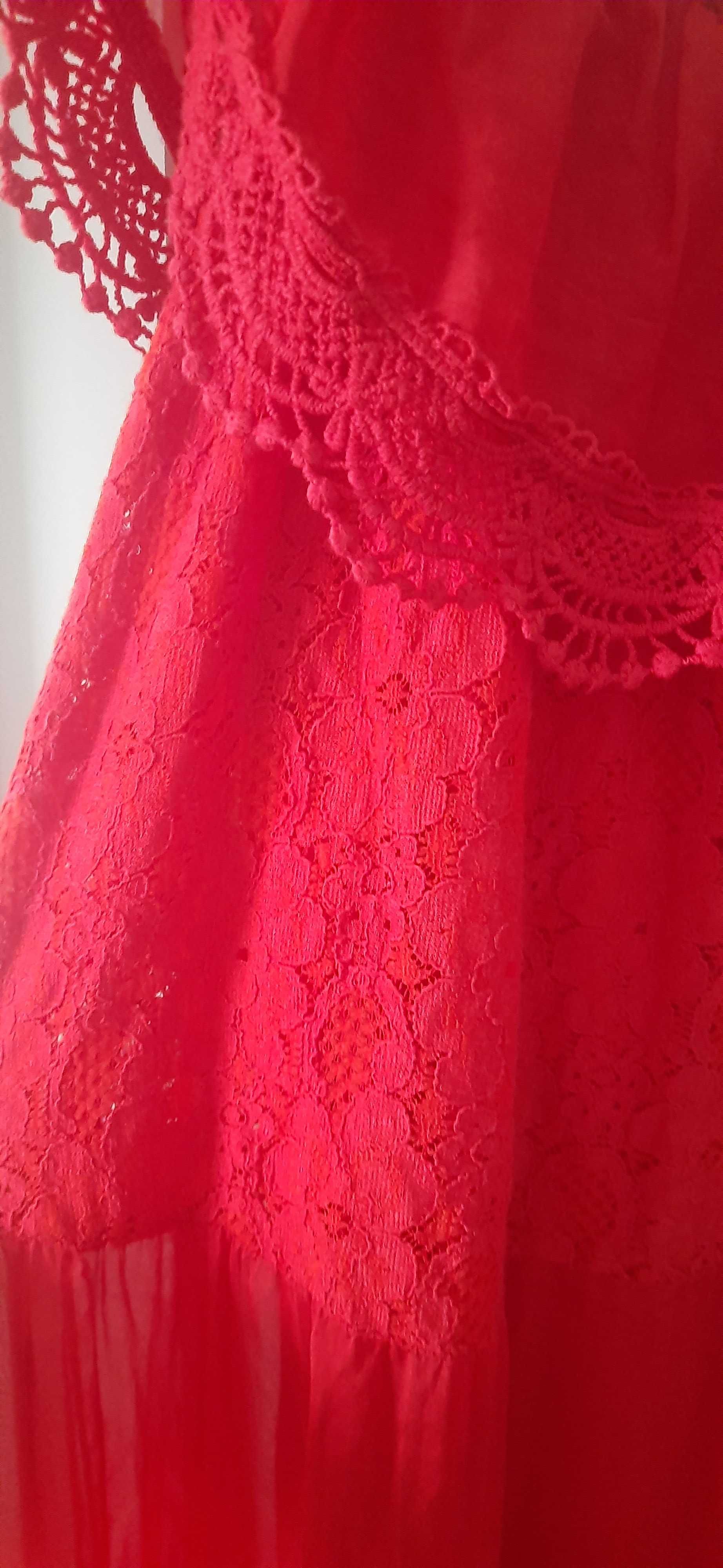 Czerwona sukienka - jedwab