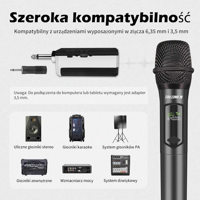 Talomen Bezprzewodowy Mikrofon,Przenośny Bezprzewodowy KD60