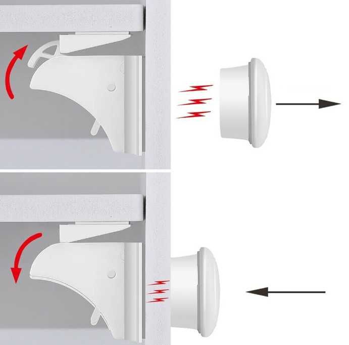 Mocne magnetyczne blokady zabezpieczenie do szafek 4 szt