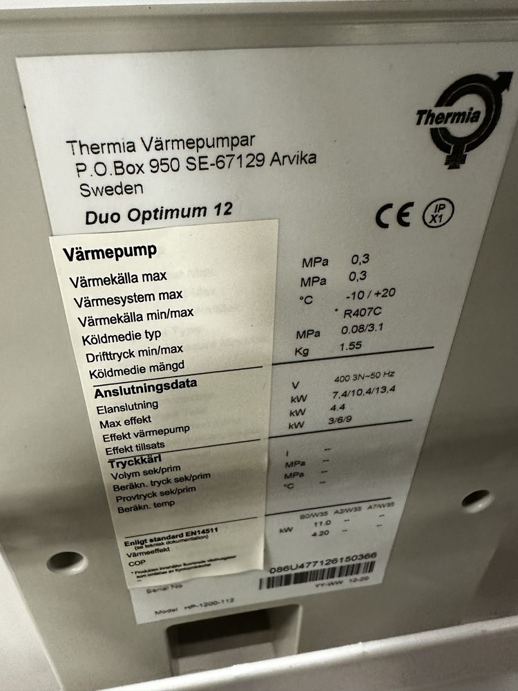 Gruntowa pompa ciepła Thermia Diplomat Duo optimum 12kW