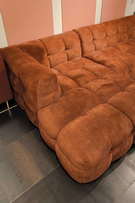 Sofa narożna MICHELE kolor rudy kasztan
