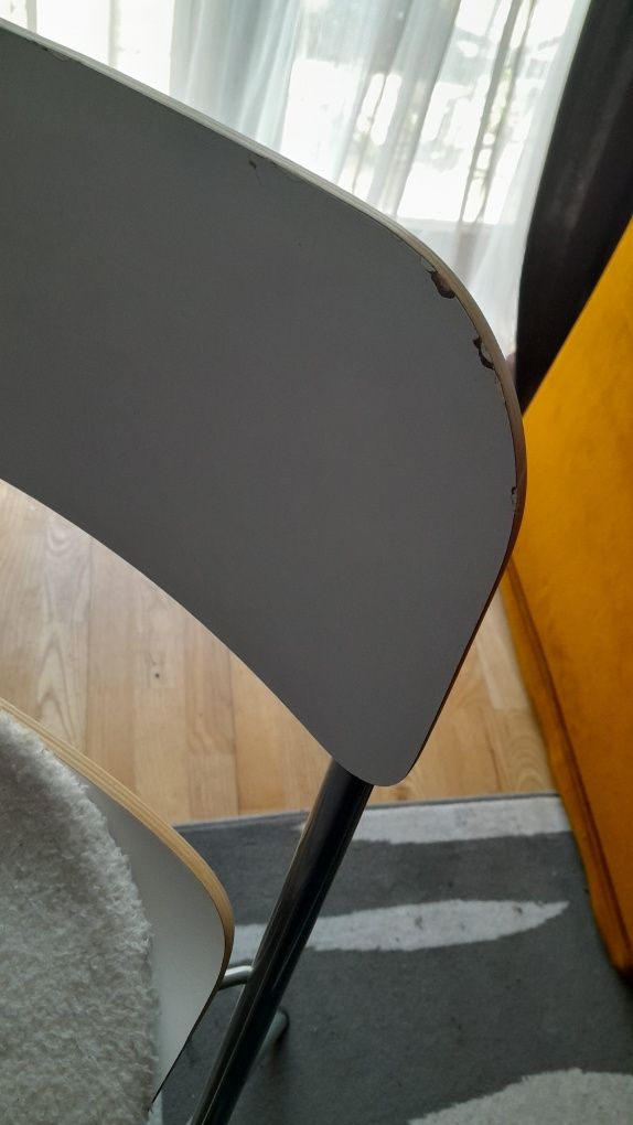 Taboret składany z oparciem, biały/biały, 63 cm