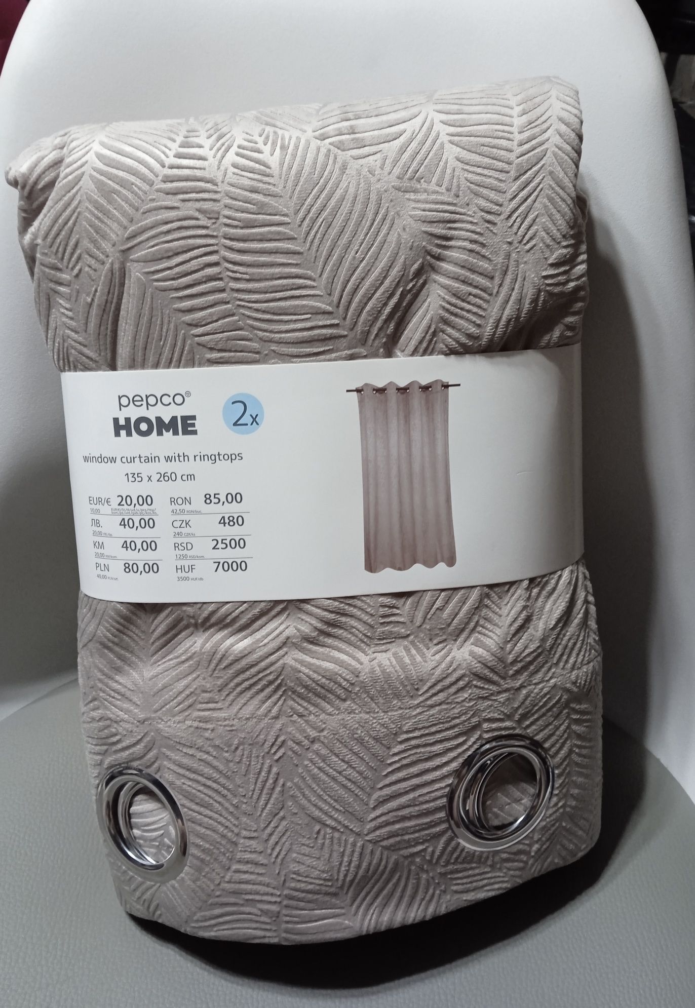 Zasłony firanki 135×260 z wzorem