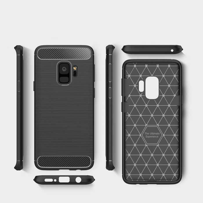 Etui Carbon do Samsung Galaxy S9 G960F + Szkło Hartowane