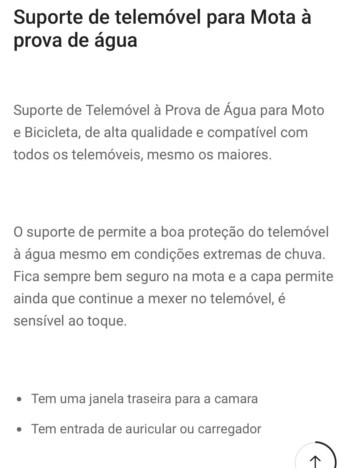 Suporte telemóvel caixa rígida impermeável
