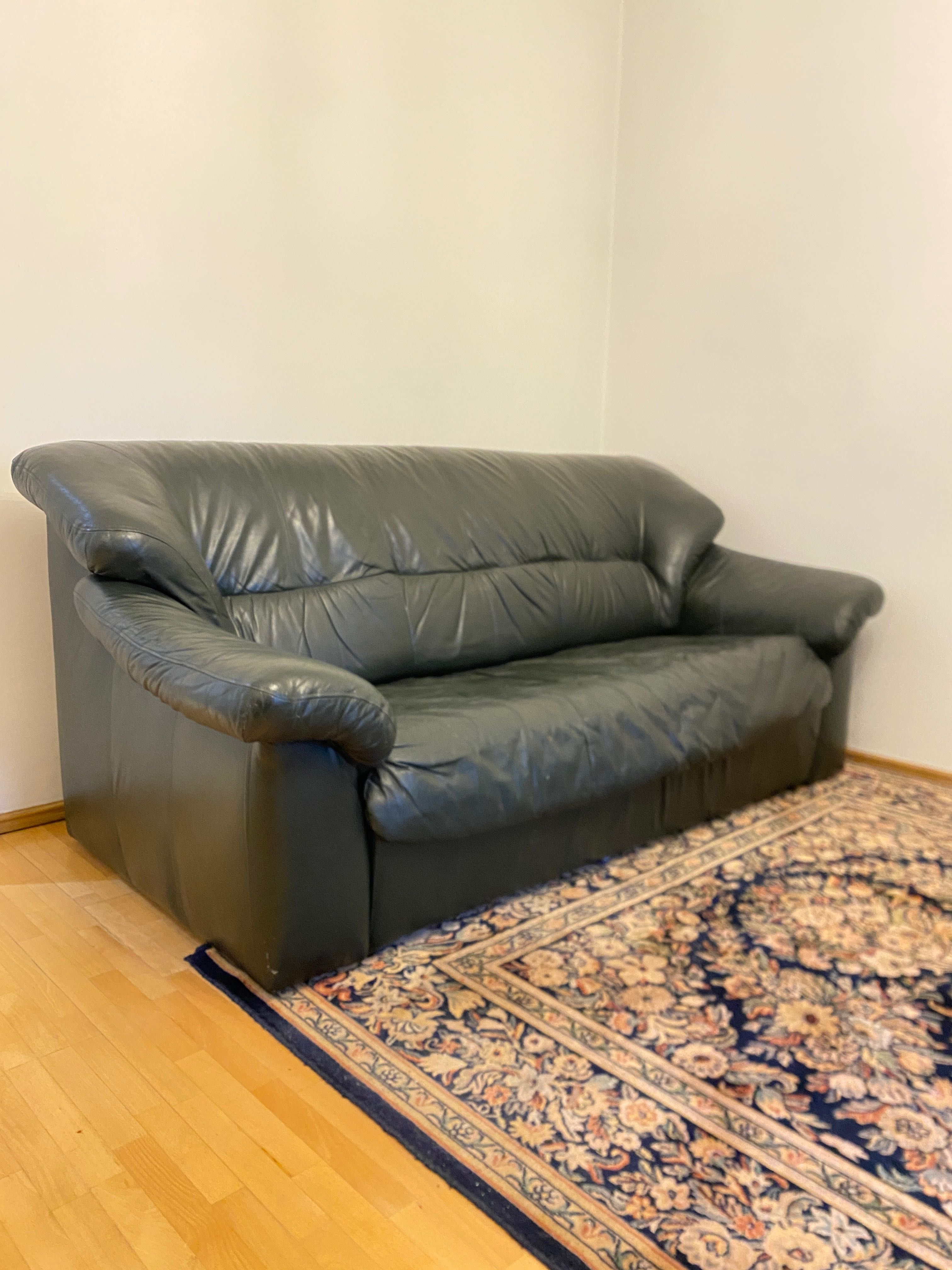 Skórzana sofa i dwa fotele