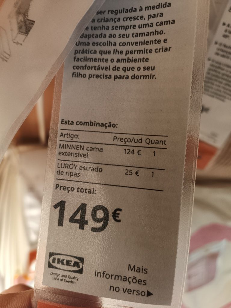 Cama criança, estrado e colchão IKEA + extras