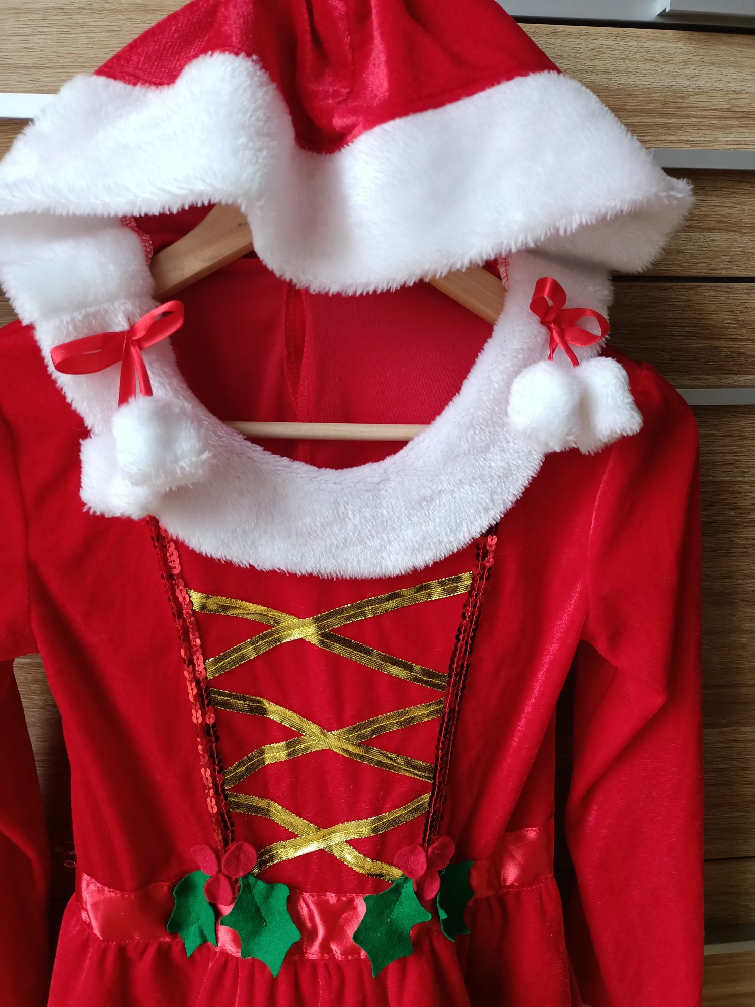 Strój kostium przebranie sukienka elf Mikołajka