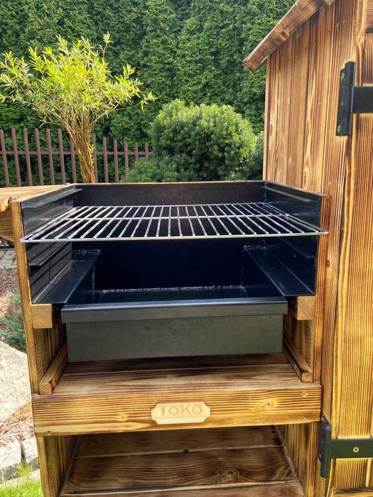 Wędzarnia Drewniana Ogrodowa z Grillem 2 w 1