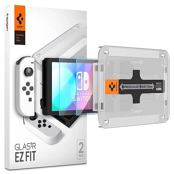 2x Szkło Hartowane Spigen Glas Ez Fit do Nintendo Switch Oled