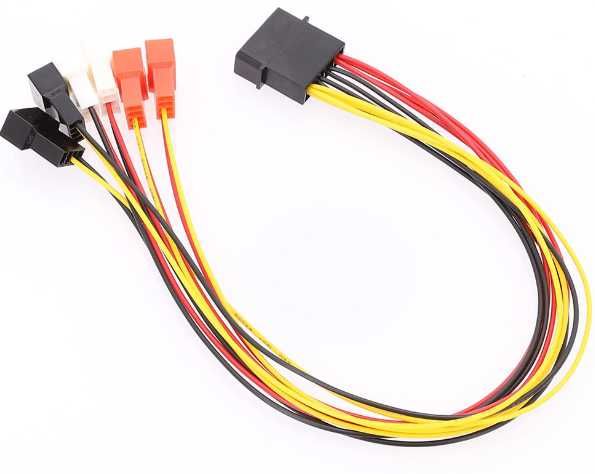 Переходник для кулера MOLEX -> 6шт 3/4 30 см фанхаб  pin hub CASE FAN