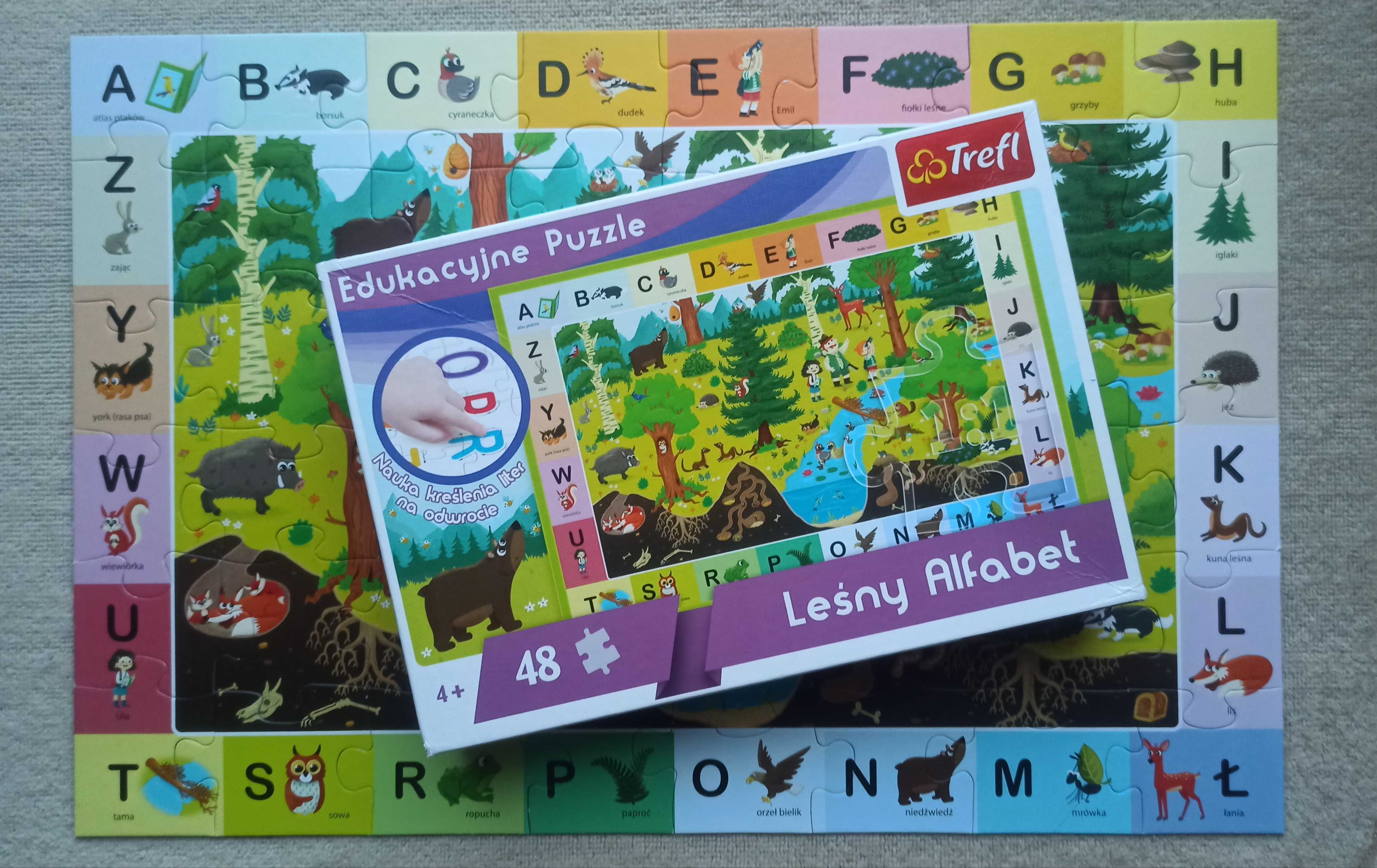 Puzzle edukacyjne Trefl Leśny Alfabet 48 elementów +4