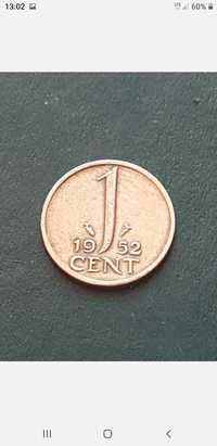 Coin Netherlands 1 Cent 1952 Königin Juliana der Niederlande