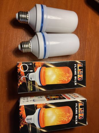 LED лампа с эффектом пламени огня