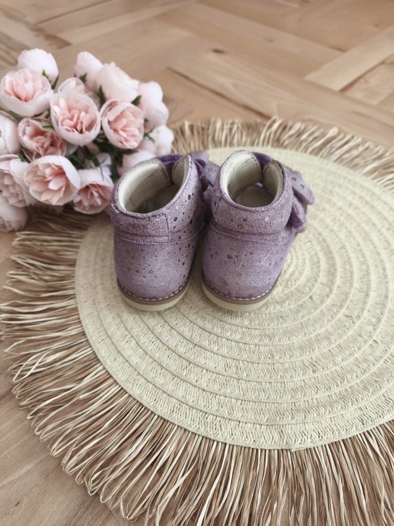 Sandały Ameko 22 dziewczynka na rzepy lilac
