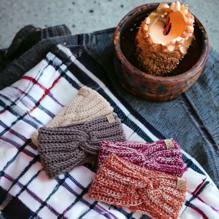 Opaska szydełkowa na głowę uszy