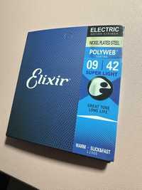 Struny elixir 9-42 polyweb 2 komplety do gitary elektrycznej + slinky