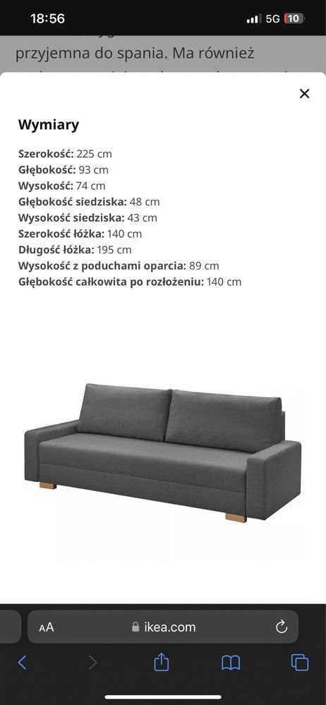 Kanapa WYPRANA DOSTAWA ikea gralviken
