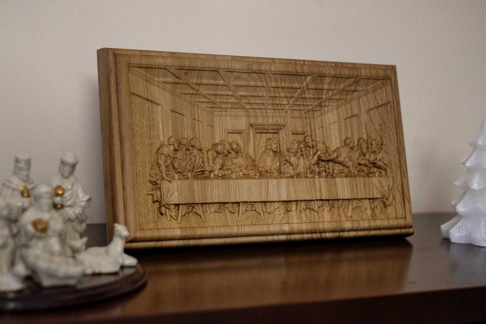 OSTATNIA WIECZERZA - płaskorzeźba z drewna dębowego