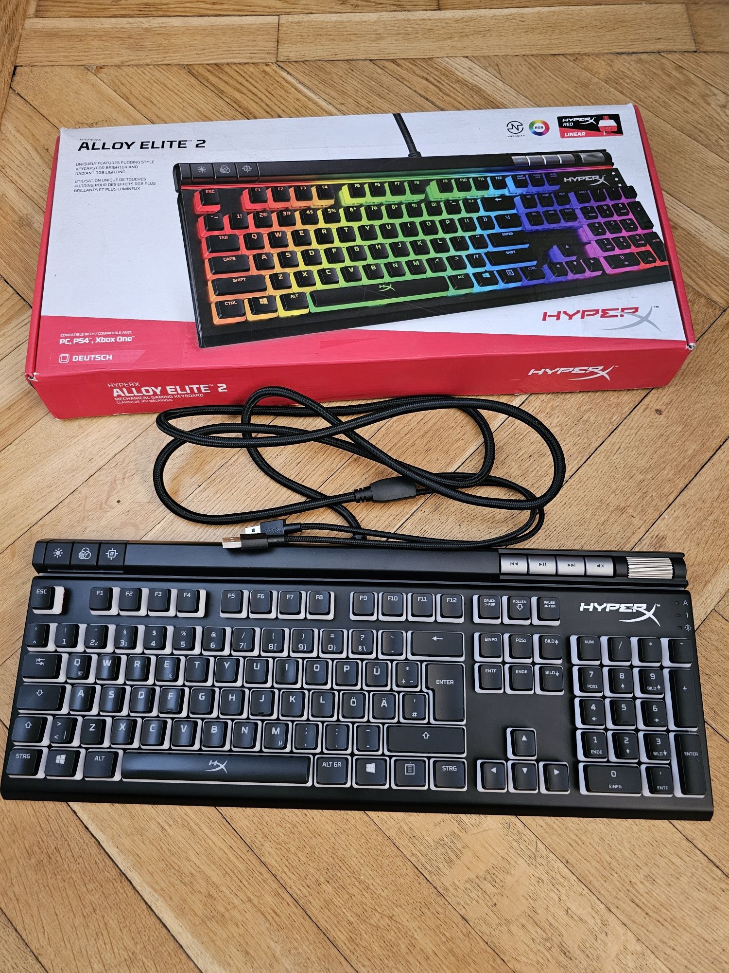 HyperX Alloy Elit 2 RGB Klawiatura mechaniczna Kingston Red switch