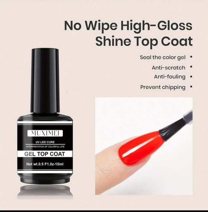 Baza + top coat manicure hybrydowy 2 x 15ml Muximei  O567