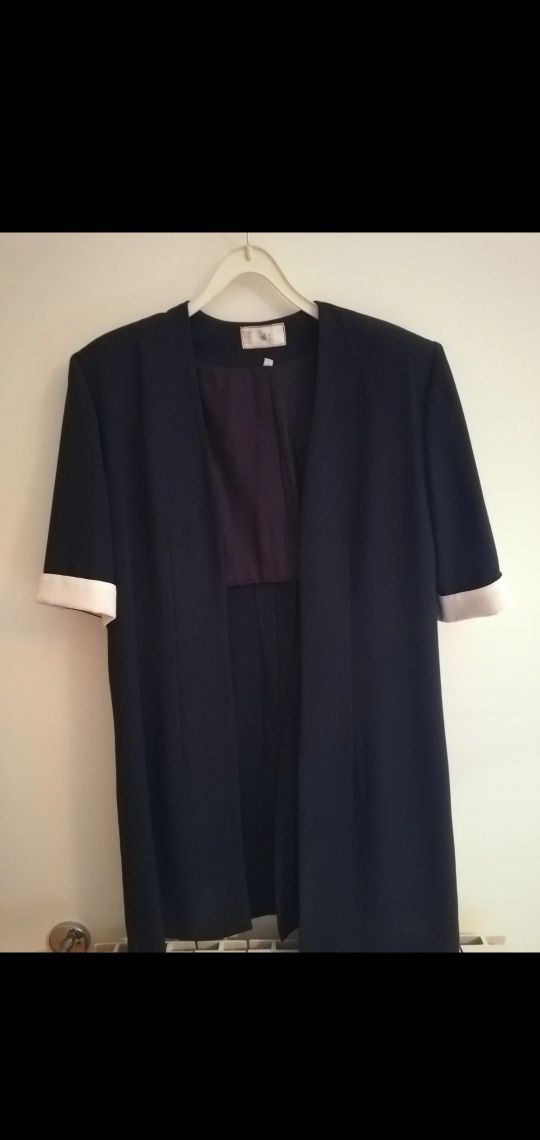 Vestido azul e branco