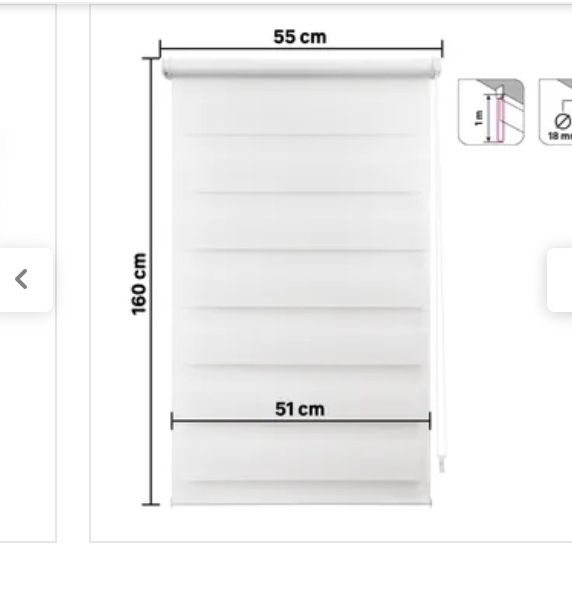 Roleta dzień noc Artemis 51cm ( 56cm) /160 cm biała