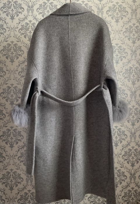 Длинное шерстяное пальто max mara кашемировое