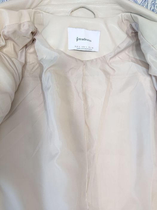 Байкерська куртка Stradivarius оверсайз зі штучної шкіри, розмір L