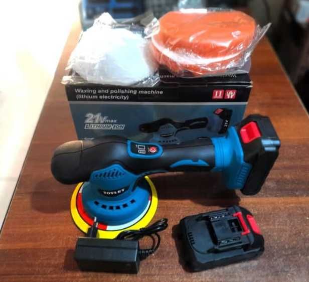 Polidora orbital com 2x baterias 21v litio 5000mah  6 velocidades NOVA