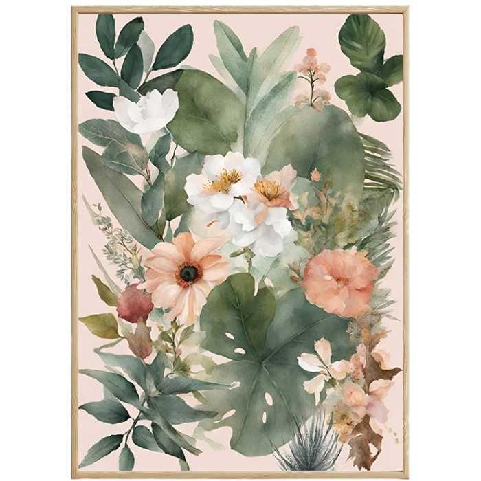 Plakat bukiet botaniczny w RAMIE do salonu/ sypialni - 30x40cm