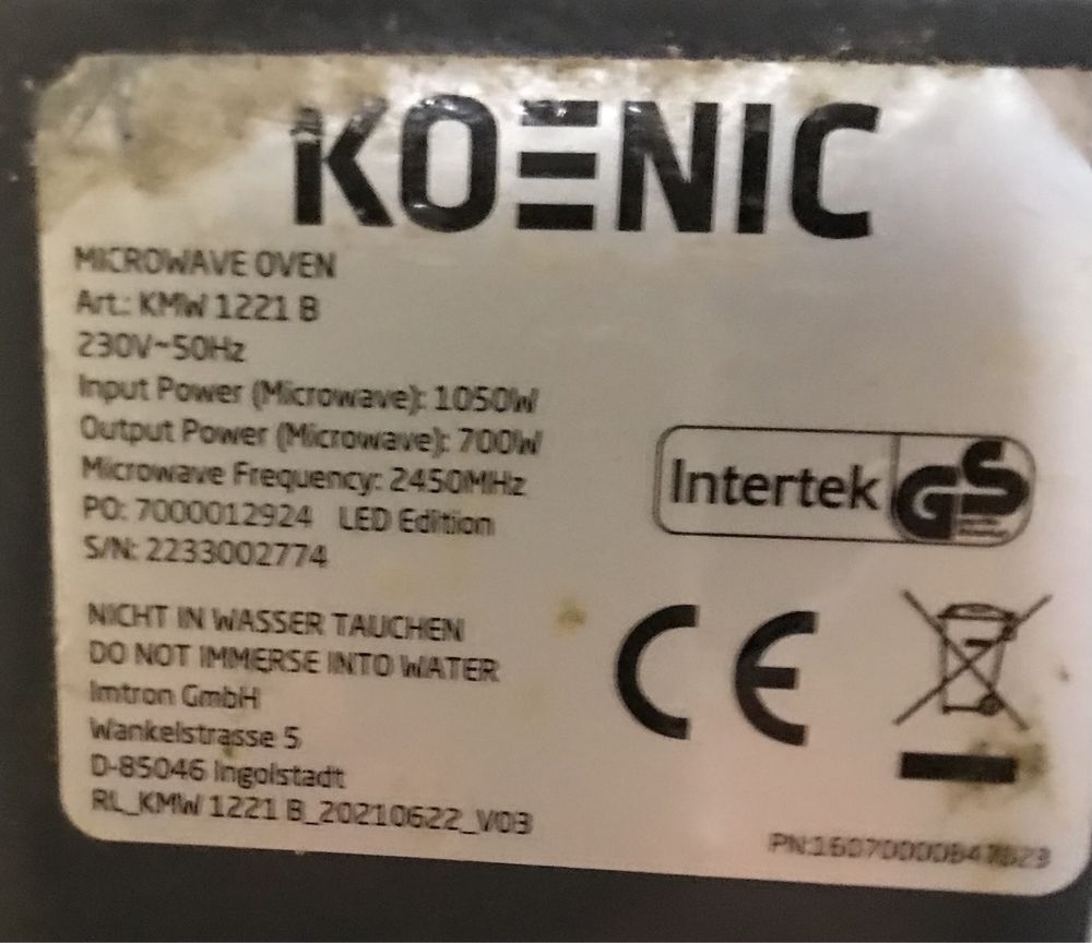 koenic drzwiczki do mikrofali kpl