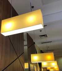 Lampa wisząca żółta do wnętrz lokali restauracji sklepów