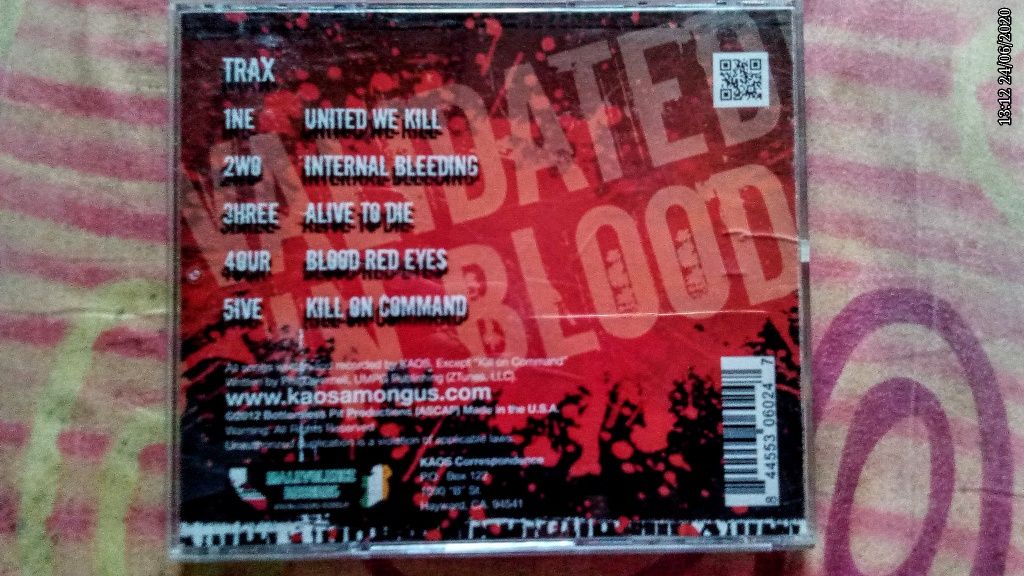 Płyta CD kaos  validated in blood