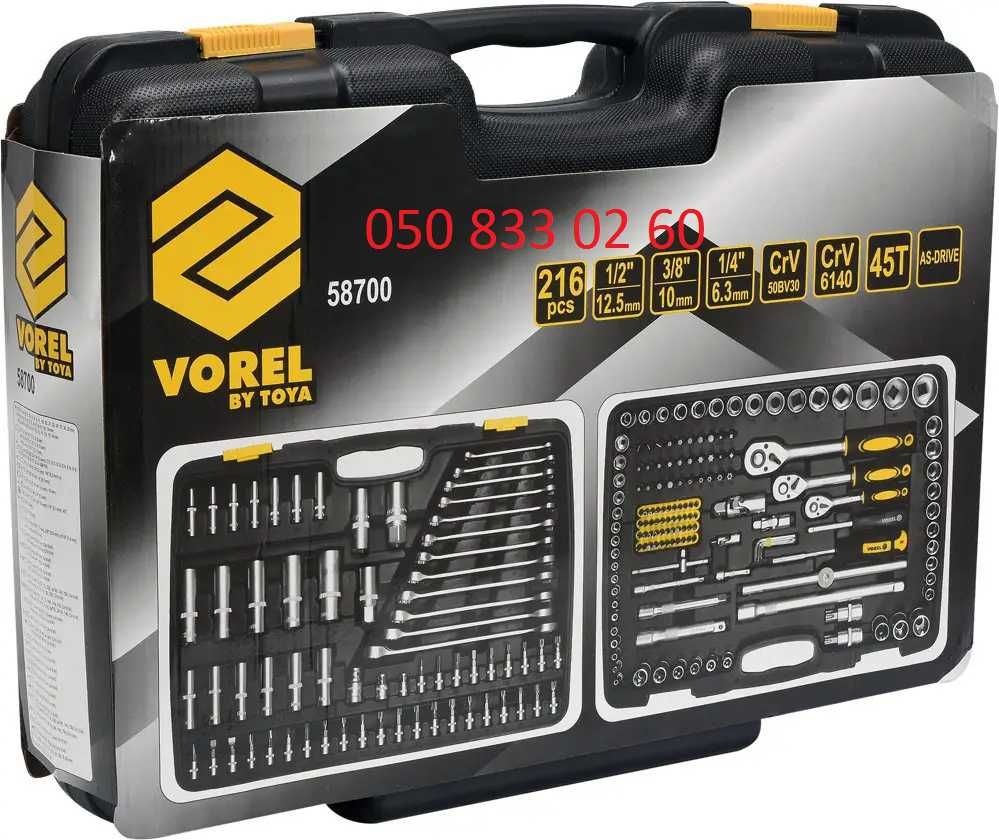Набір інструментів Vorel 216 шт набор инструментов Yato ключи Польща !