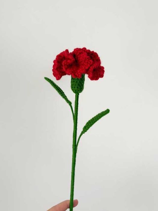 Cravo Vermelho em Crochet 25 de Abril