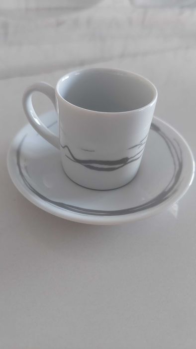 Conjunto de 6 chávenas de café Vista Alegre prata NOVO