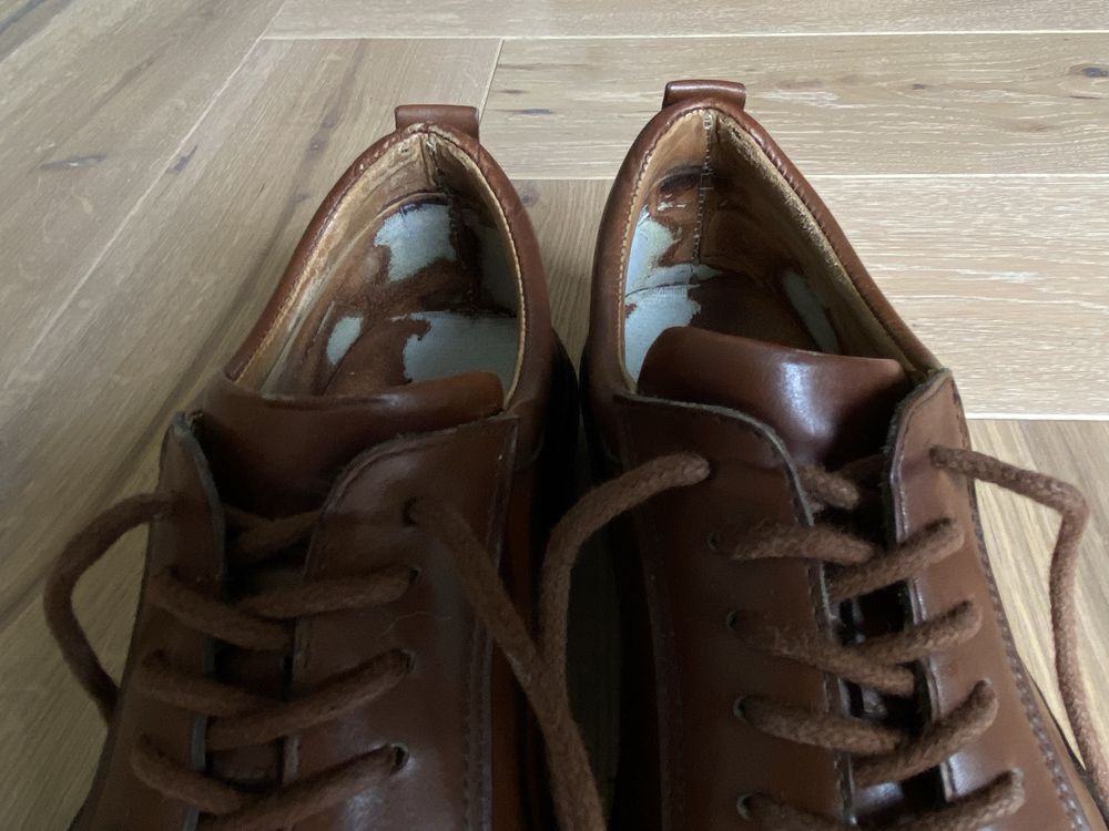 Sneakersy KH Shoes 43 półbuty skórzane męskie brązowe