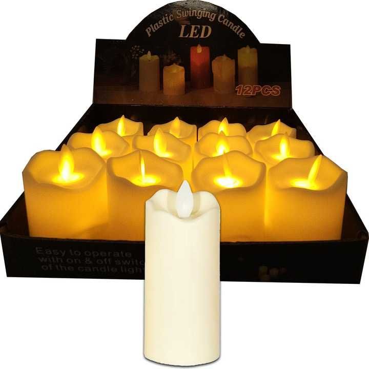 Wkłady do zniczy 12szt + baterie wkład do znicza 11cm LED uniwersalne