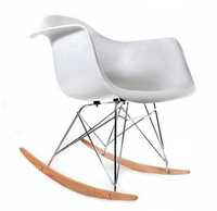 Krzesło fotel bujany biały