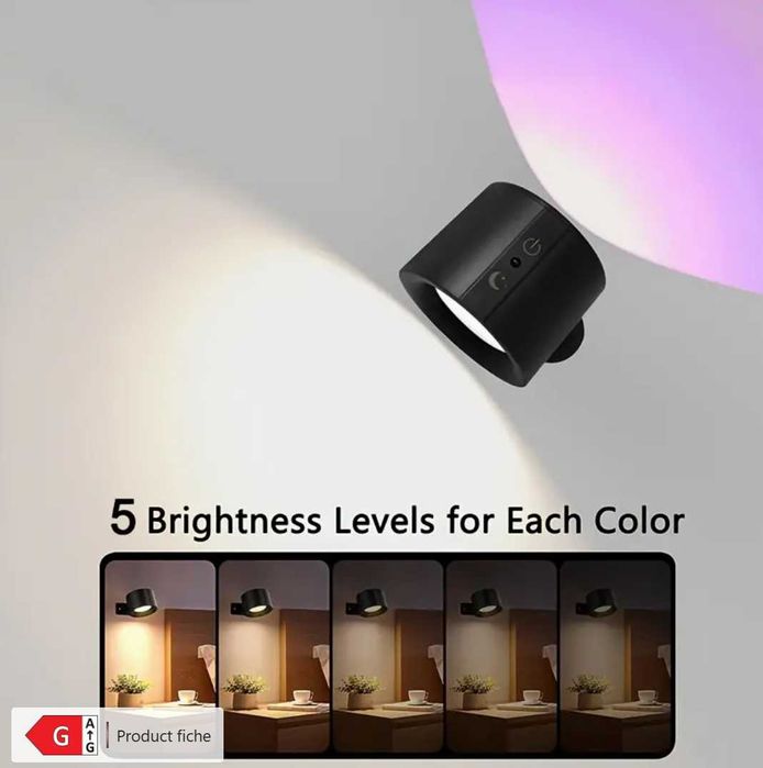 Luz de Parede LED RGB Magnética Moderna