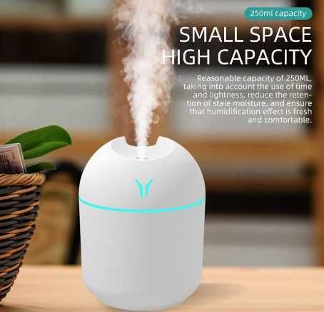 Mini humidificador de ar ultra-sônico branco