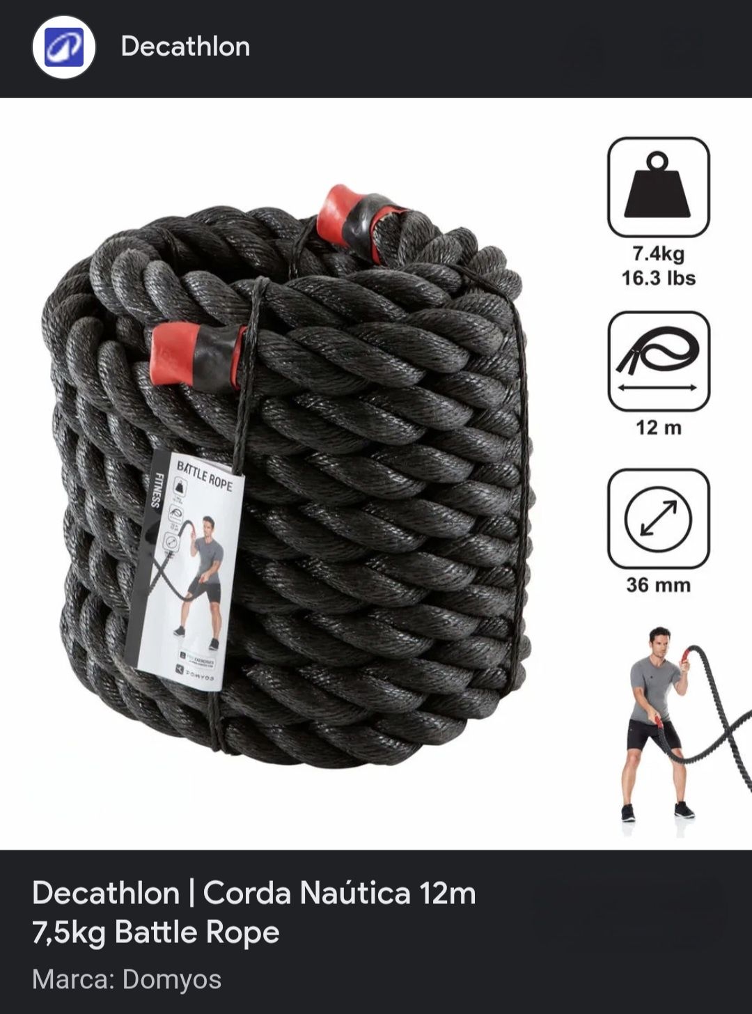 Corda Nautica Decathlon 12m em escelente estado