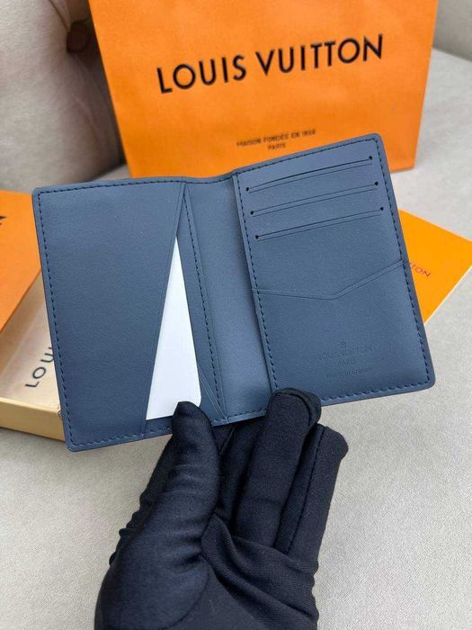Кожаный кардхолдер Louis Vuitton визитница кошелек Луи Виттон k414
